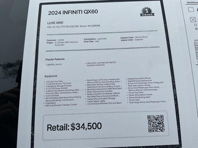 2024 INFINITI Qx60 LUXE AWD