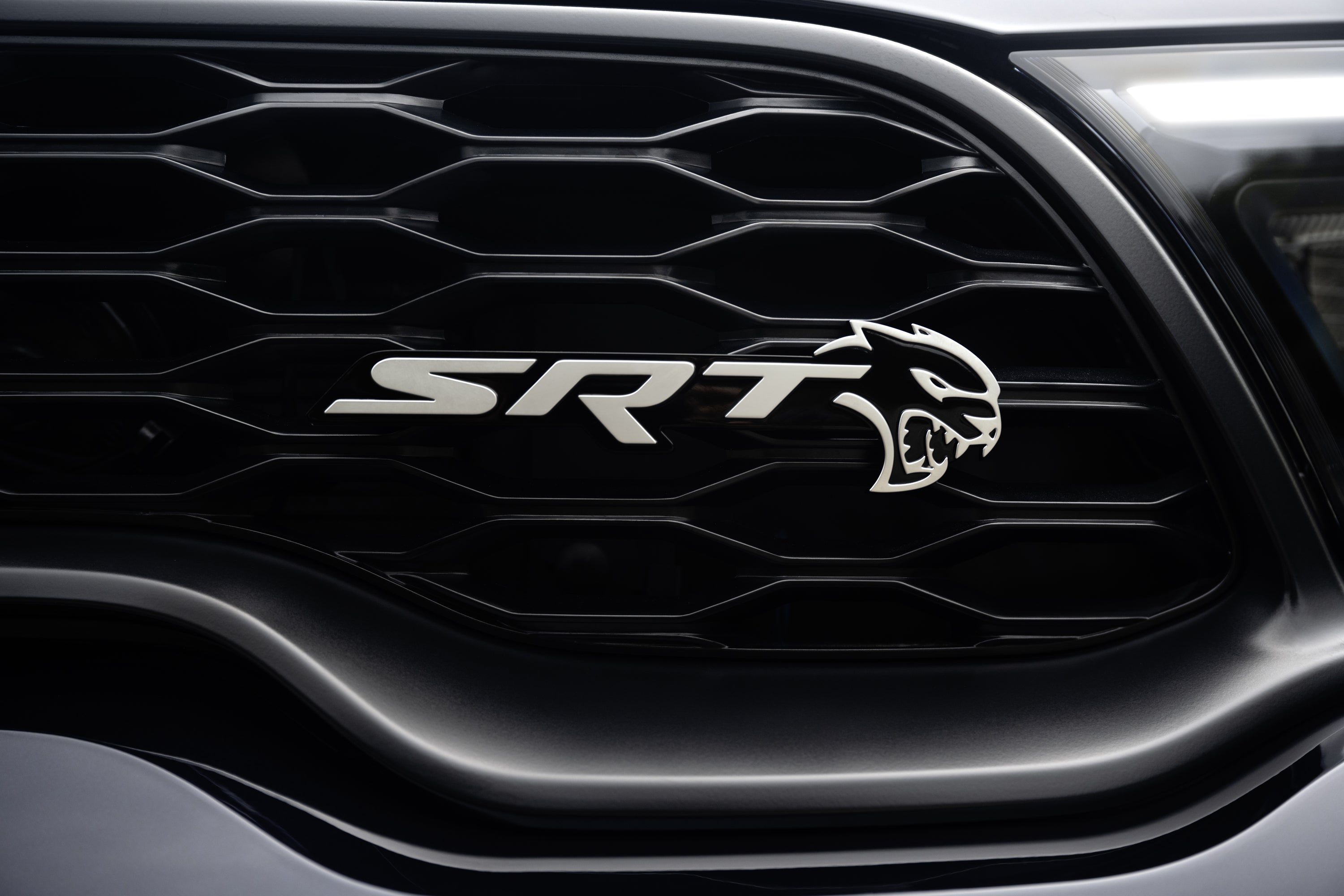 srt logo on a dodge durango
