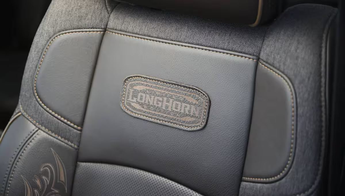limited longhorn stitching on the front seats