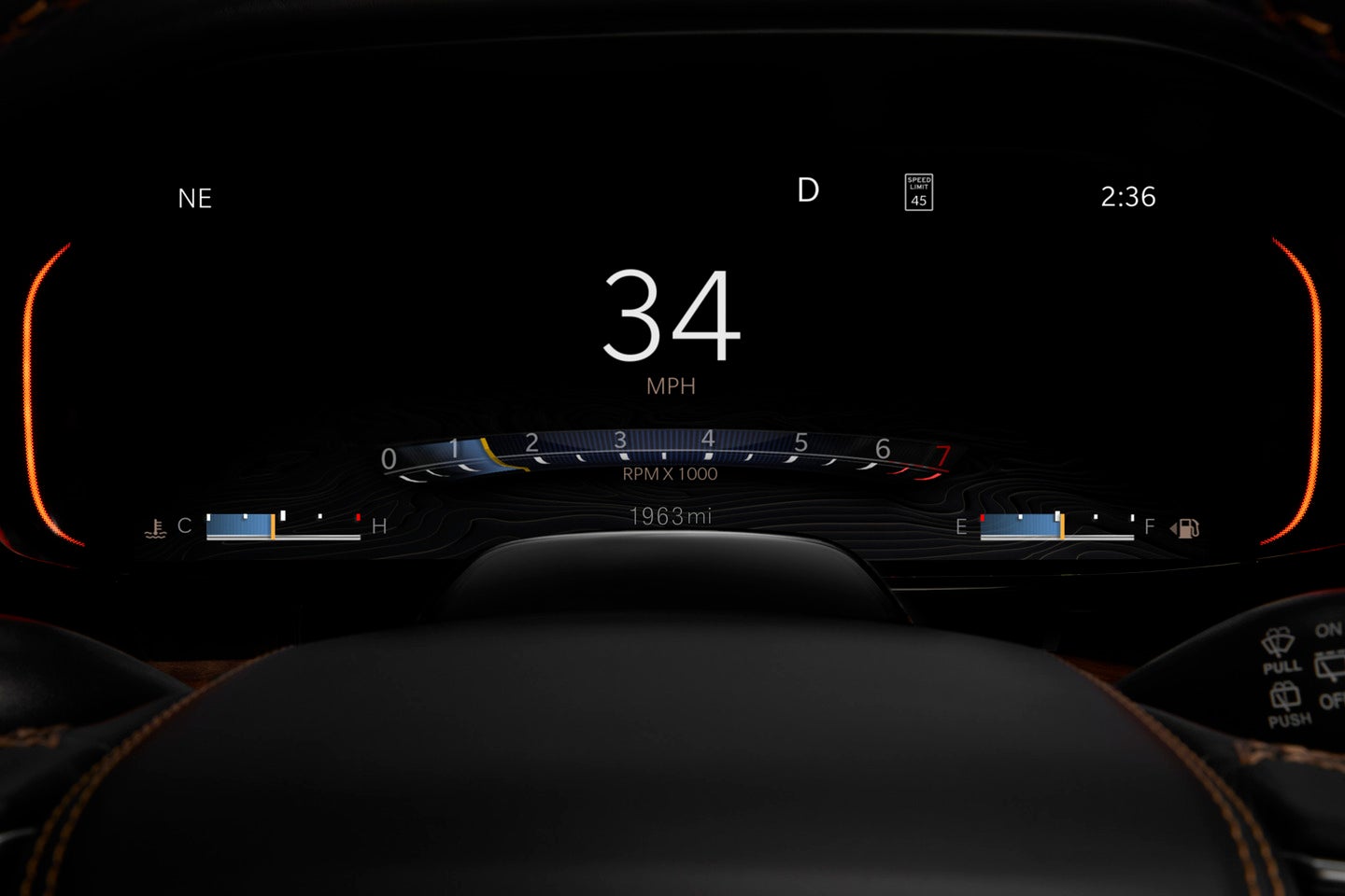 up close of the digital cluster display on a 2025 jeep wagoneer