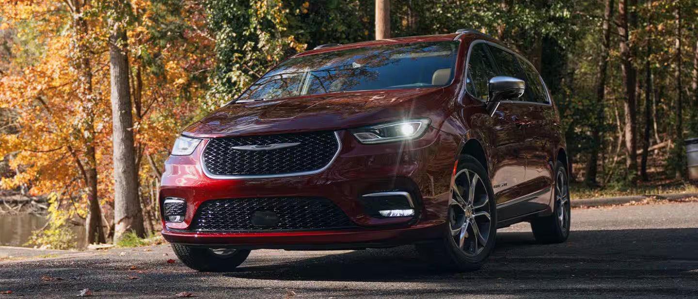 2026 Chrysler Pacifica driving in the woods