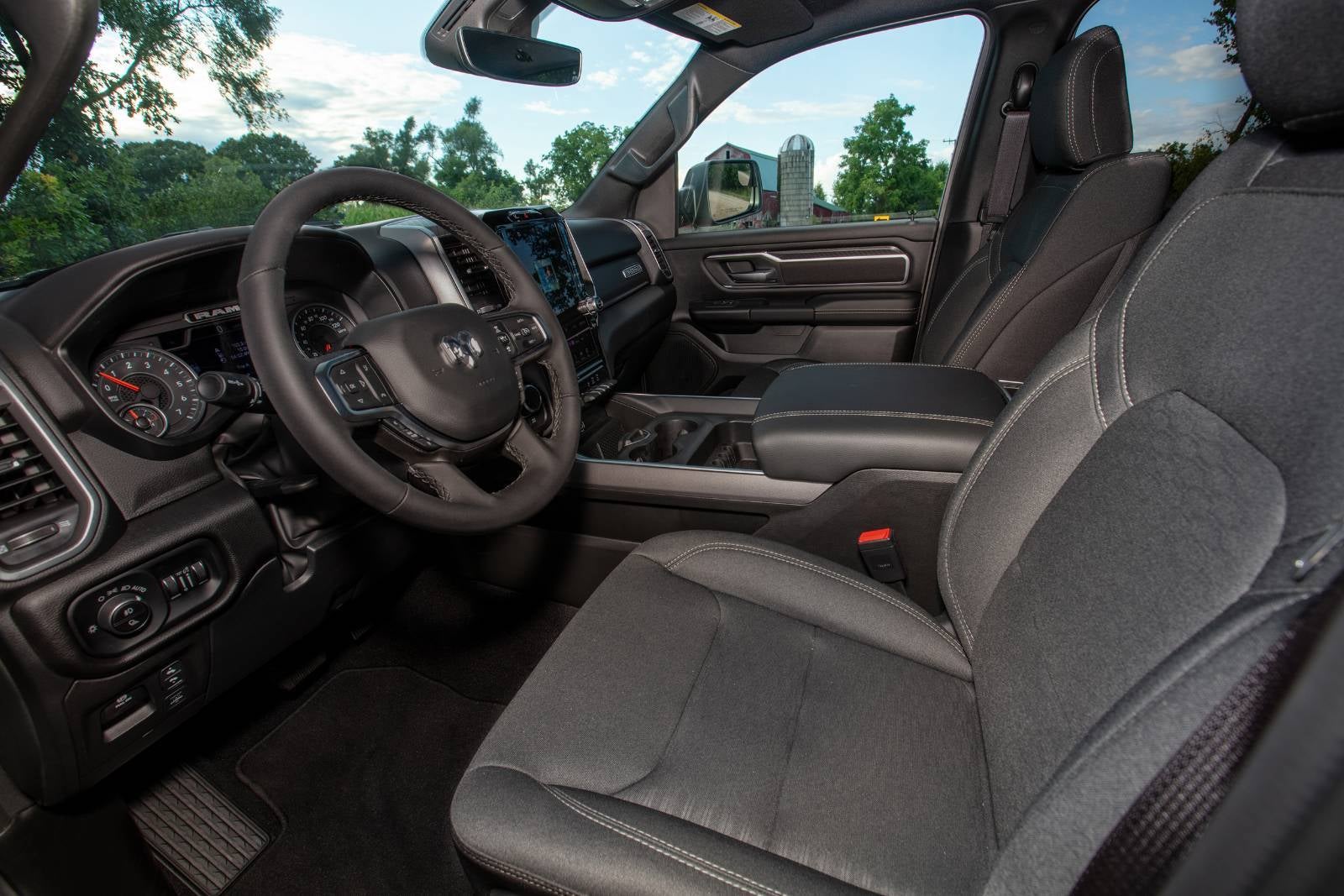 the front interior view from the drivers side of a 2026 ram 1500